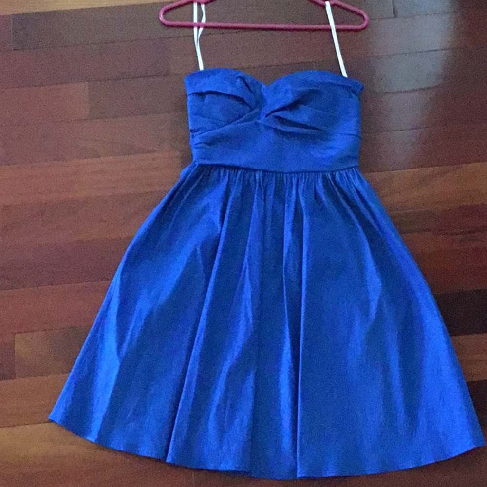 Royal blue Calvin Klein strapless cocktail dress